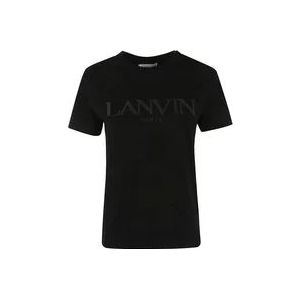 Lanvin Geborduurd Regular T-Shirt , Black , Dames , Maat: S