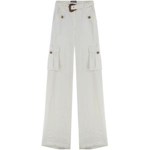 Versace Jeans Couture, Dames, Broeken, Wit, Maat: 2XS Modal,