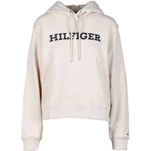 Tommy Hilfiger, Dames, Sweatshirts & Hoodies, Beige, Maat: M Katoen,