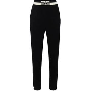 Elisabetta Franchi, Dames, Broeken, Zwart, Maat: M Viscose,