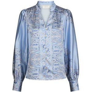 Neo Noir, Dames, Blouses & Shirts, Blauw, Maat: M Poliester,