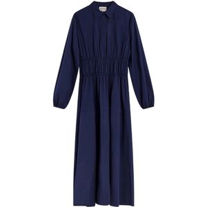 Semicouture, Dames, Jurken, Blauw, Maat: S Katoen,