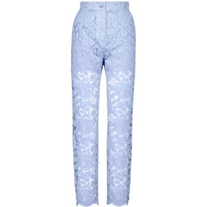Dolce & Gabbana, Dames, Broeken, Blauw, Maat: S Katoen,