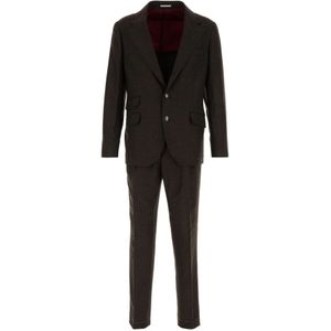Brunello Cucinelli, Heren, Pakken, Zwart, Maat: M Zijde,