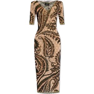 Etro, Dames, Jurken, Beige, Maat: XS Polyamide,