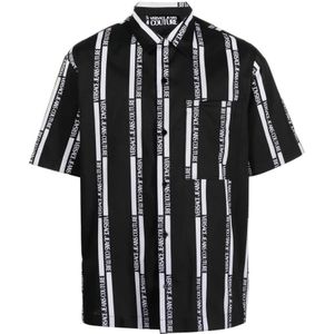 Versace Jeans Couture, Heren, Overhemden, Zwart, Maat: S Katoen,