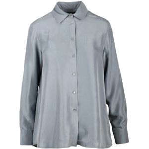 Weekend Max Mara, Dames, Blouses & Shirts, Grijs, Maat: L Zijde,