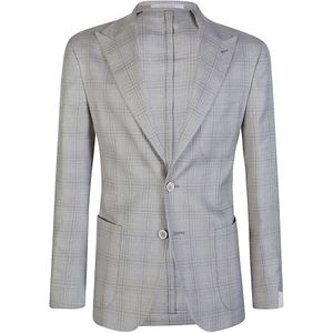 Eleventy, Heren, Jassen, Grijs, Maat: S Linnen,