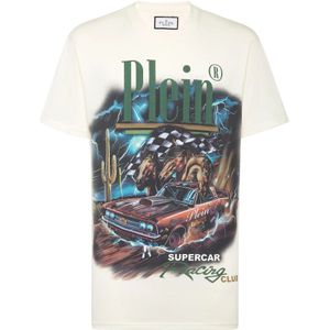 Philipp Plein, Dames, Tops, Wit, Maat: S Katoen,
