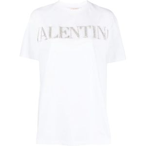 Valentino, Dames, Tops, Wit, Maat: S Katoen,