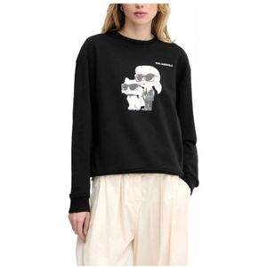 Karl Lagerfeld, Dames, Sweatshirts & Hoodies, Zwart, Maat: S Katoen,