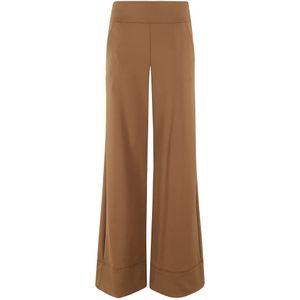 Max Mara, Dames, Broeken, Bruin, Maat: M Wol,