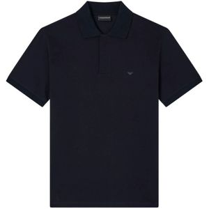 Emporio Armani, Heren, Tops, Blauw, Maat: M Piqué,