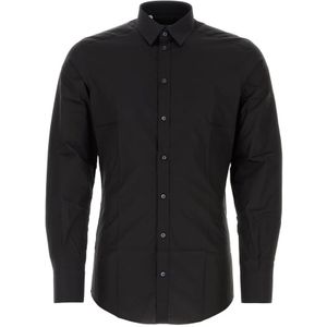 Dolce & Gabbana, Heren, Overhemden, Zwart, Maat: S Katoen,