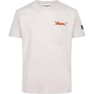 Iceberg, Heren, Tops, Grijs, Maat: S Katoen,