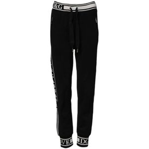 Dolce & Gabbana, Dames, Broeken, Zwart, Maat: 2XS Katoen,