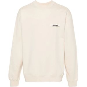 Jacquemus, Heren, Sweatshirts & Hoodies, Beige, Maat: L Jersey,