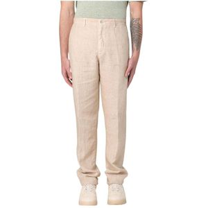 120% Lino, Heren, Broeken, Beige, Maat: 2XL Linnen,