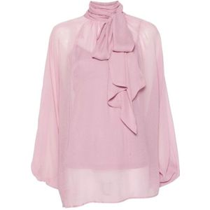 Zimmermann Paarse Strik Hals Vleermuismouw Blouse , Purple , Dames , Maat: S