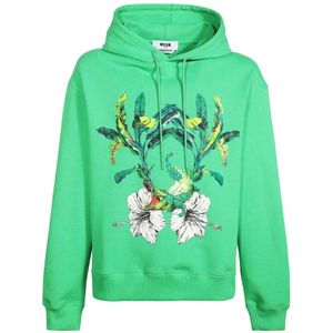 Msgm, Heren, Sweatshirts & Hoodies, Groen, Maat: S Katoen,
