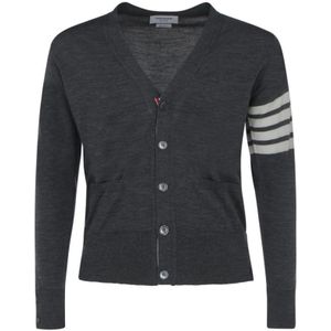 Thom Browne, Heren, Truien, Grijs, Maat: S Wol,