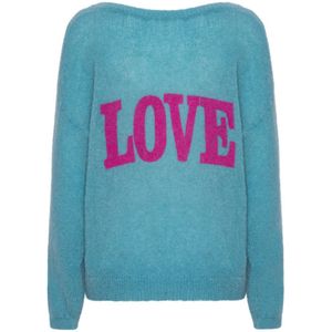 Americandreams - Turquoise Trui - V-Hals - Dames - Wol