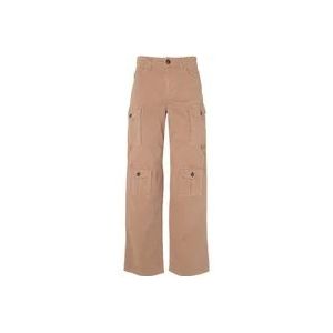 Pinko Beige Katoenen Cargo Broek , Beige , Dames , Maat: M