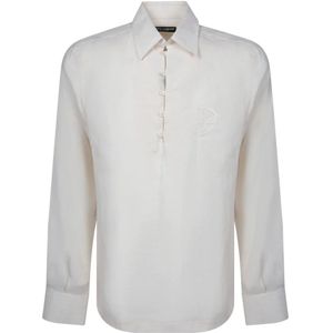 Dolce & Gabbana, Heren, Overhemden, Beige, Maat: L Linnen,