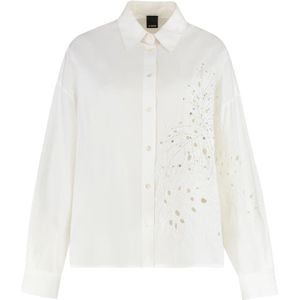 Pinko, Dames, Blouses & Shirts, Wit, Maat: L Katoen,