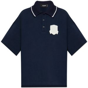 Dsquared2, Heren, Tops, Blauw, Maat: M Katoen,