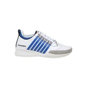 Dsquared2 Wit/grijs Leren Sneakers Aw24 , Multicolor , Heren , Maat: 43 EU