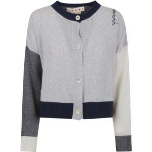 Marni, Dames, Truien, Grijs, Maat: XS Leer,