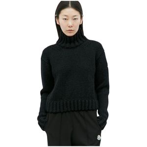 Moncler, Dames, Truien, Zwart, Maat: S Wol,