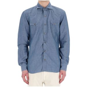 Barba, Heren, Overhemden, Blauw, Maat: 3XL Katoen,