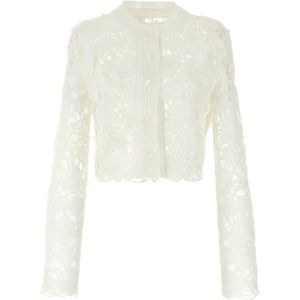 Ermanno Scervino, Dames, Truien, Wit, Maat: 2XS Tulle,