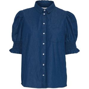 Ichi, Dames, Blouses & Shirts, Blauw, Maat: S Katoen,