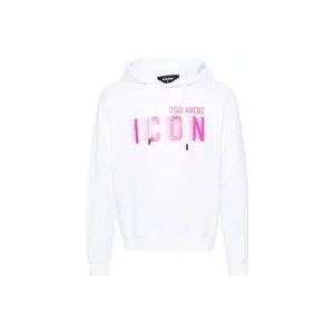 Dsquared2 Cool Fit Hoodie , White , Heren , Maat: L