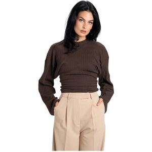 Guaja., Dames, Blouses & Shirts, Bruin, Maat: 2XS
