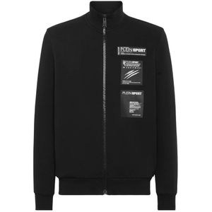 Plein Sport, Heren, Sweatshirts & Hoodies, Zwart, Maat: M Katoen,