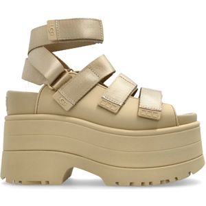 Ugg - Goldenrise - Sandalen - Beige - Chunky Platform, Brede Banden met Klittenbandsluitingen