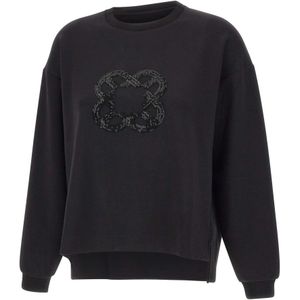 Elena Mirò, Dames, Sweatshirts & Hoodies, Zwart, Maat: S Viscose,