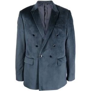 Reveres 1949, Heren, Jassen, Blauw, Maat: M Velours,