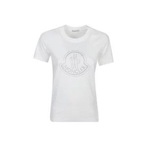 Moncler Witte T-Shirt , White , Dames , Maat: S