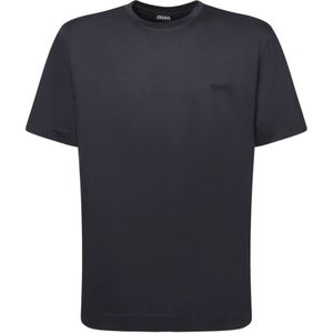 Zegna, Heren, Tops, Blauw, Maat: L Katoen,