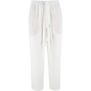 Le Tricot Perugia, Dames, Broeken, Wit, Maat: XS Linnen,