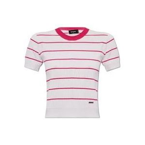Dsquared2 Gestreepte top , White , Dames , Maat: S