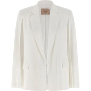 Twinset, Dames, Jassen, Wit, Maat: XS Leer,