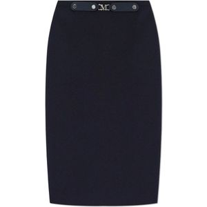 Max Mara, Dames, Rokken, Blauw, Maat: S Leer,