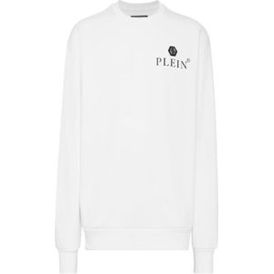 Philipp Plein, Heren, Sweatshirts & Hoodies, Wit, Maat: S Katoen,