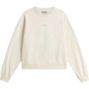 Woolrich, Dames, Sweatshirts & Hoodies, Beige, Maat: S Fleece,